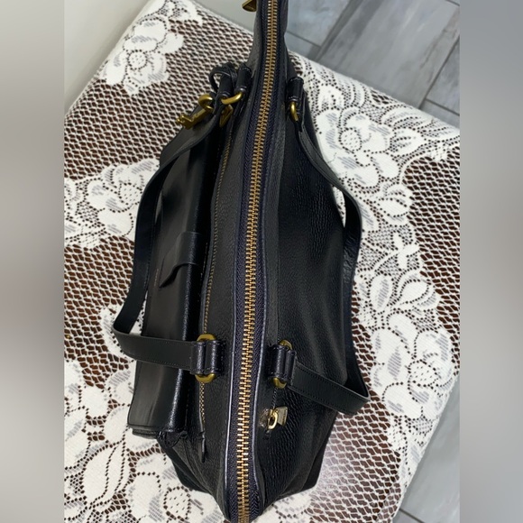 Fossil Kinley Cowhide Black Pebbled Leather Shopper Bag - Picture 14 of 16